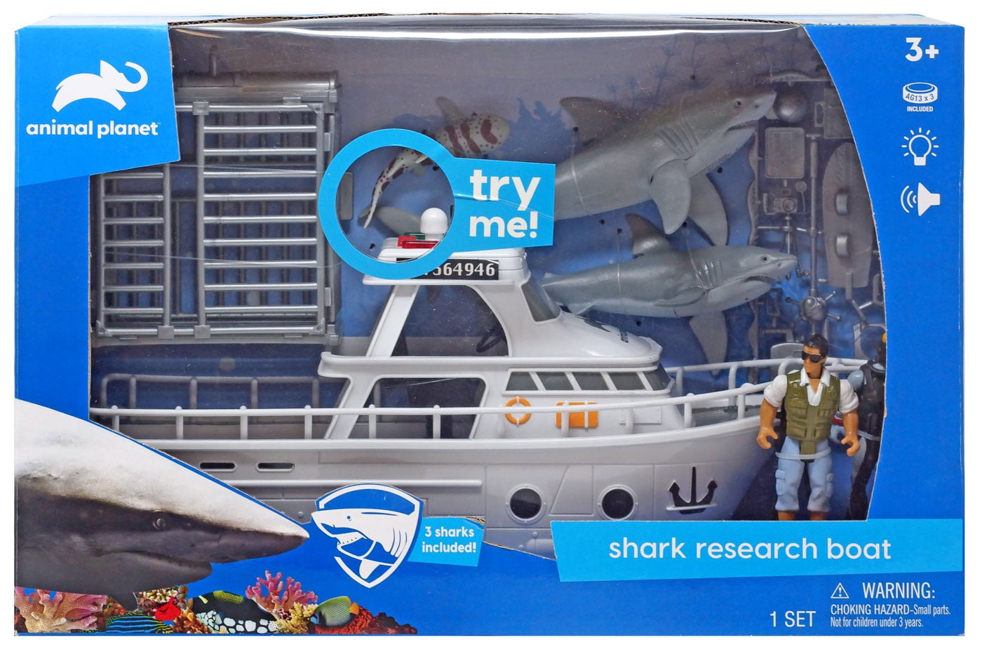 Animal Planet Shark Research Boat Playset Walmart
