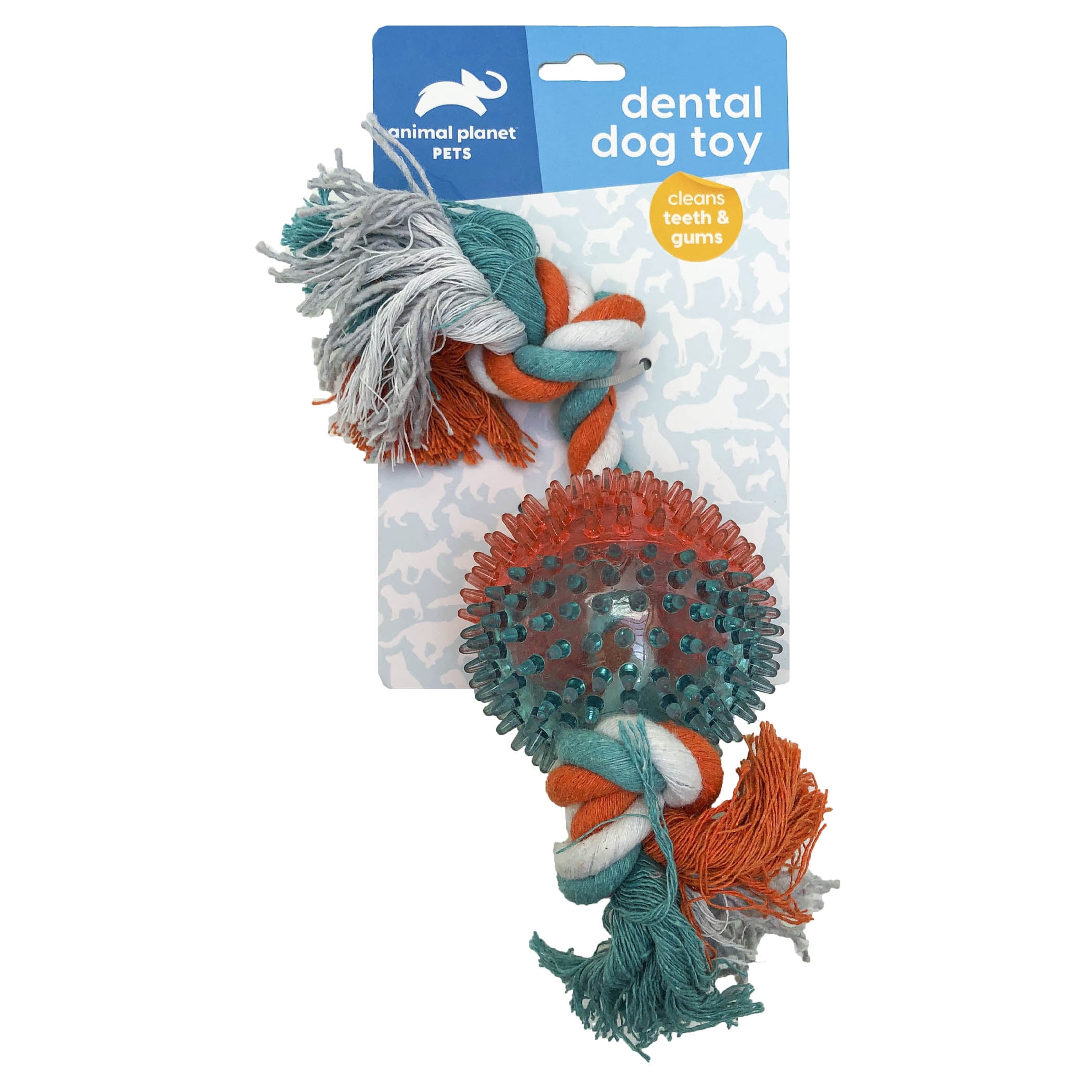 Animal Planet Spikey Round Rubber Toy with Rope