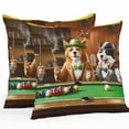 thumbnail image 1 of Animal Playing Billiards Outdoor Pillow Covers Pack of 2 Abstract Dog Board Games Waterproof Throw Pillow Covers Decorative Cushion Cases for Patio Garden Tent Balcony Couch 16x16 inch, 1 of 8