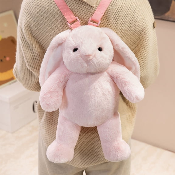 Animal Plush Backpack Toys,Rabbit Stuffed Backpacks,Kids Portable School Bags,Soft Comfort Travel Toys,Imaginative Role Play Toys,Daily Storage Bag Toys,Children Interactive Play Toys