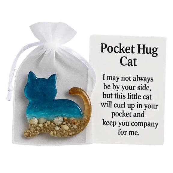 Animal Pocket Hug Gifts, Resin Pocket Hug Token with Mini Figure Greeting Cards, Inspirational Gift Card for Christmas Anniversary Valentines Birthday