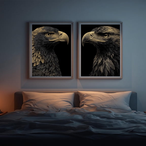 Animal Portraits Minimalist Abstract Canvas Painting Wolf Eagle Lion Fox Horse Print Wall Art for Living Room Bedroom Decoration Frameless