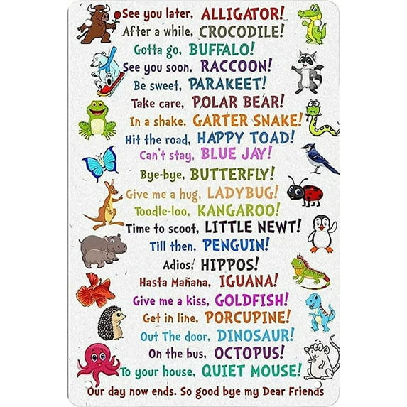 Animal-Poster-See-You-Later-Alligator Metal Tin Signs Vintage Wall Decor Retro Art Tin Sign Funny Decorations for Home Size: 8 x 12 Inches