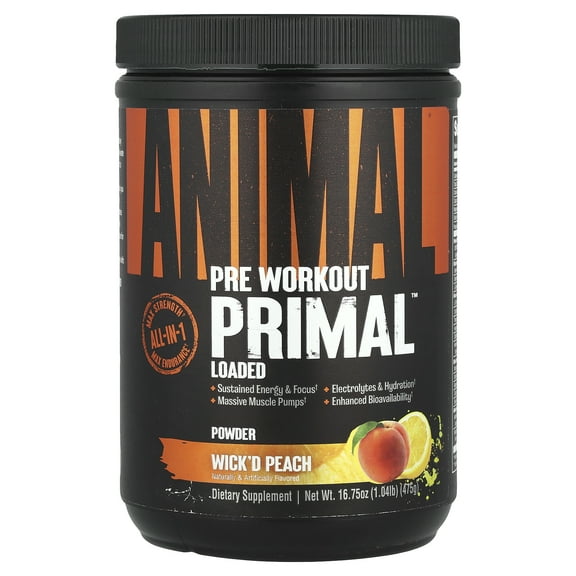Universal Nutrition Animal Pre Workout Primal Loaded - Wick'd Peach - 25 Servings