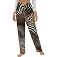 thumbnail image 1 of Animal Print Abstract Pattern Winter Female Pants Flannel High Waist Women Pants Lady Warm Straight Leg Plush Trousers, 1 of 7