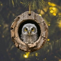 Animal Print Acrylic Christmas Ornament - 3.15in Shatterproof Tree Decor Holiday Gift for Coworkers Family Keepsake(A)