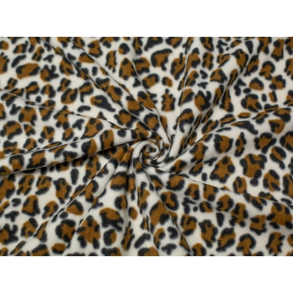 Animal Print Anti Pill Polar Fleece Fabric Brown - per yard