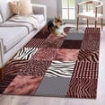 thumbnail image 1 of Animal Print Area Rugs 4x6 ft Rustic Leopard Zebra Tiger Stripes Plaid Red Washable Rug Non Slip Indoor Carpet Absorbent Floor Mat for Living Room Bedroom Dining Room, 1 of 9