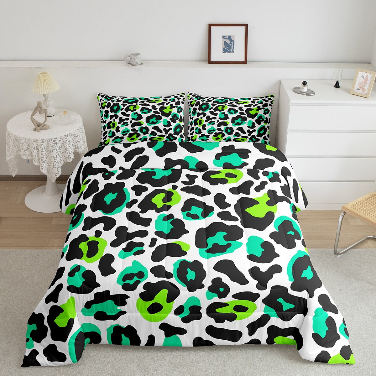 Animal Print Bedding Set Twin Cheetah Print Comforter Set, Leopard