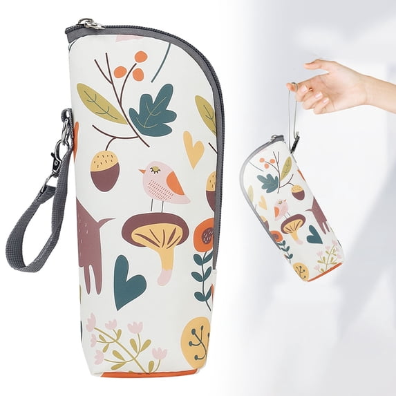 Animal Print Bottle Warmer Bag – Insulated Cooler for Baby Bottles, Portable for Daycare & Travel