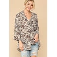 thumbnail image 1 of Animal Print Button Down Lapel Collar Shirt With Chest Pocket S, 1 of 3