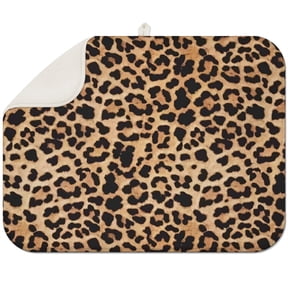 Animal Print Cheetah Dish Mat – Trendy Leopard Pattern for Modern Kitchen Counter Decor