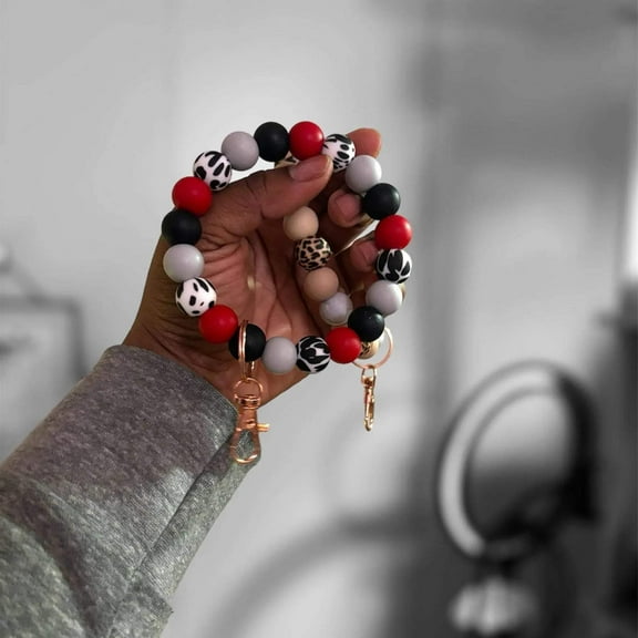 Animal Print Chunky Silicone Wristlet Keychain