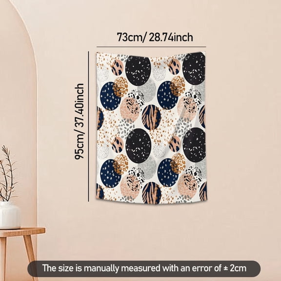 Animal Print Circle Pattern Tapestry 37x29 Inches Boho Wall Hanging for Bedroom Living Room Dorm Decor