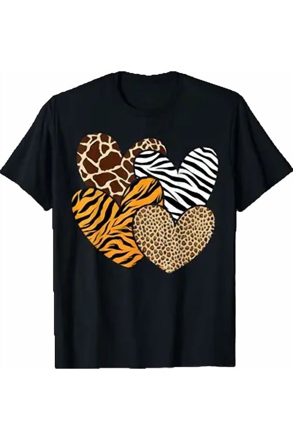 Animal Print Clothes Cheetah Leo.pard Heart T-Shirt