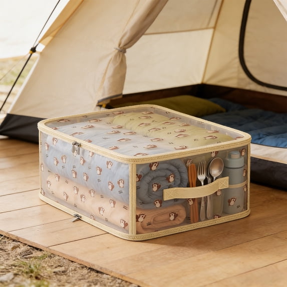 Animal Print Collapsible Storage Bins with Lids, Foldable Fabric Organizers for Closet, Sweaters & Blankets, Dust Proof