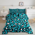 thumbnail image 1 of Animal Print Comforter King Leopard Print Bedding Set, African Safari Wildlife Down Comforter Black Blue Bed Set, Cheetah Quilted Duvet Luxurious Room Decoratives 3pcs, 1 of 6
