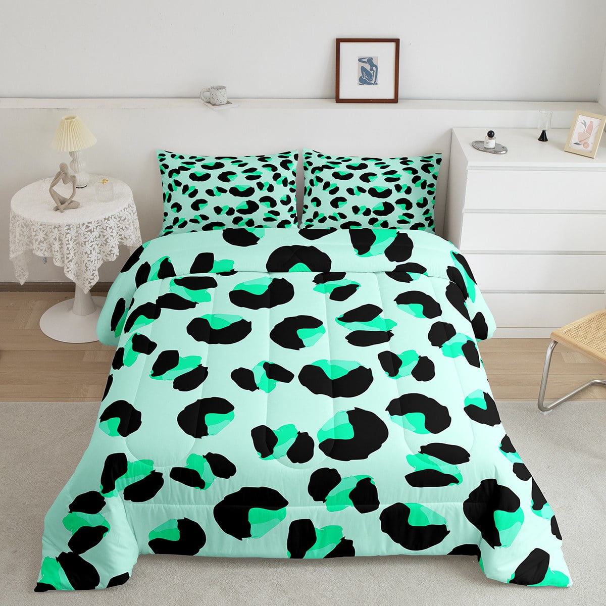 Animal Print Comforter Set Full Leopard Print Bedding Set, African