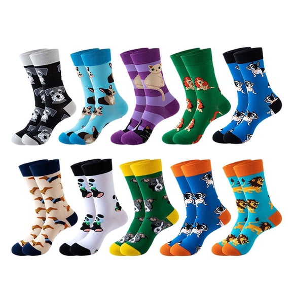 Animal Print Cotton Socks Cute Comfortable Casual Birthday Novelty Socks