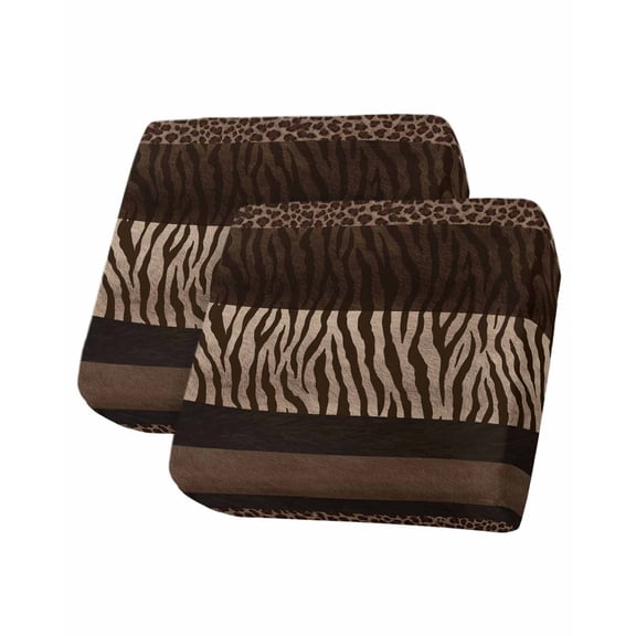 Animal Print Couch Cushion Covers Stretch, Washable Sofa Seat Covers Individual Seat Cushion Sofa Slipcovers Abstract Leopard Zebra Skin Texture Brown Couch Cover Furniture Protector S-2PCS
