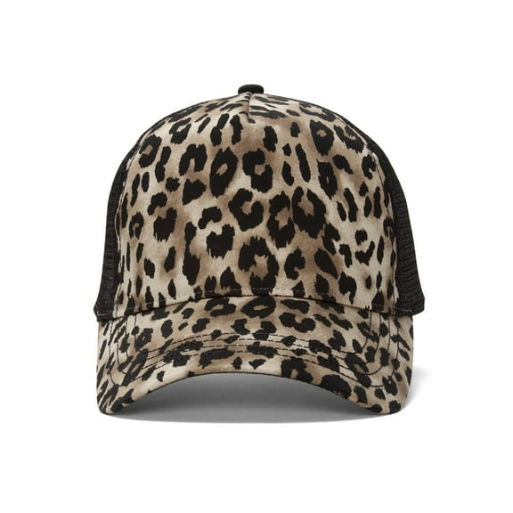 Animal Print Fashion Trucker Cap - Brown Cheetah Print