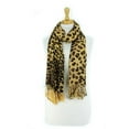 thumbnail image 1 of Animal Print Fringed Shoulder Pashmina Wrap Scarf, 1 of 3