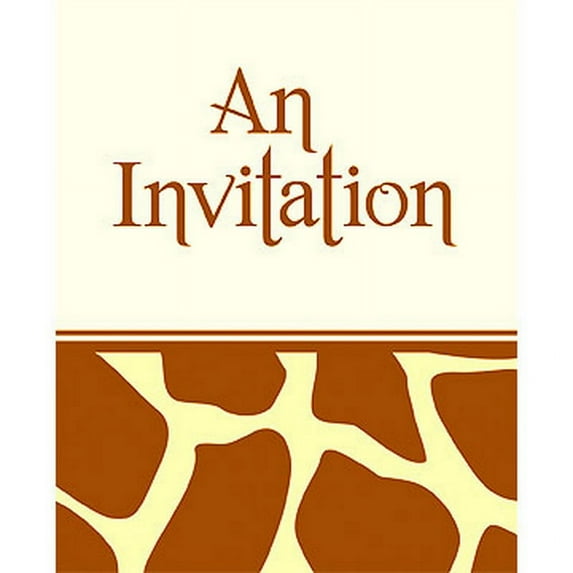 Giraffe Animal Print Invitations w/ Envelopes (8ct)