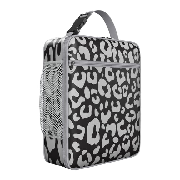 Animal Print Insulated Lunch Tote – Modern Leopard and Cheetah Pattern with Vintage Tropical Flair, Waterproof Durable Thermal Bento Bag for Work, School, and Travel