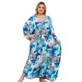 thumbnail image 1 of Animal Print Kaftan Dresses for Women Plus Size Caftan Loungewear Beach Party Casual Dress Oversized Vacation Tunic Striped V-Neck Night Gown, 1 of 10