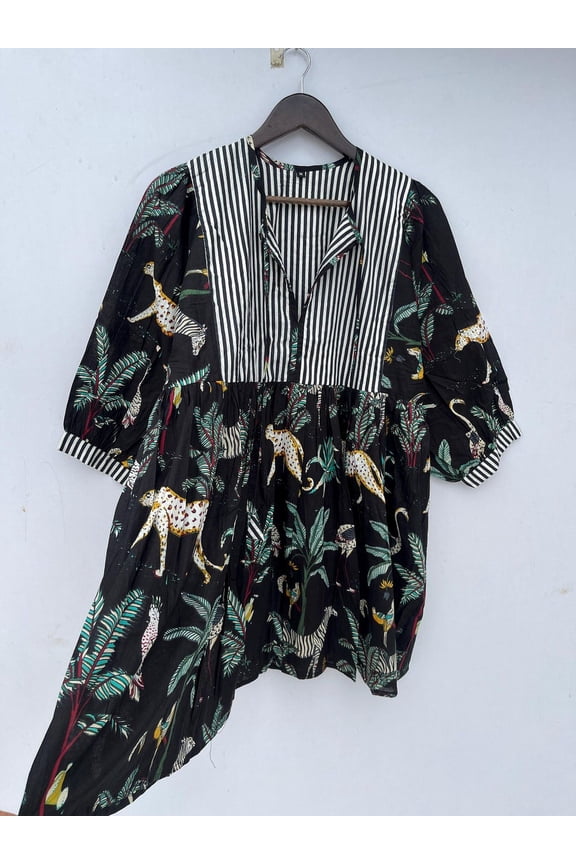 Animal Print Kyra Mini Dress For Women Summer Dress Perfect Gift For Your Loved Ones Gift for her, Gift for Mom Deep Neck with string closer