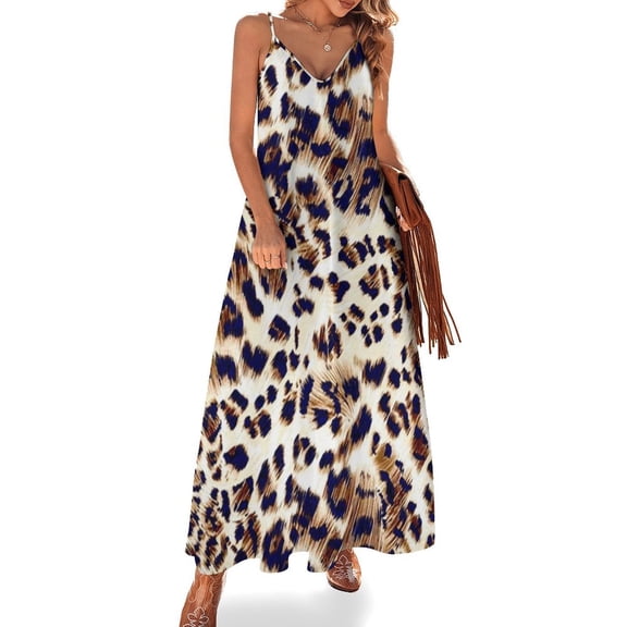 Animal Print, Leopard Texture Sleeveless Dress Dresses Women Summer Women's Summer Clothing