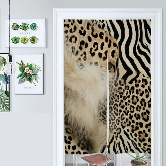 Animal Print Leopard Zebra Door Curtain Nordic Living Room DoorCurtain Porch Partition Curtain Kitchen Rative Half Curtain