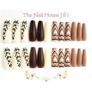 Animal Print Love Matte Long Coffin Press-on Nails by The Nail House NH - 24 Pieces