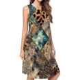 thumbnail image 1 of Animal Print Patchwork Art Dress Elegant Party Dresses Evening Dresses Women Dress Sleeveless Dress Ladies Dresses, 1 of 4