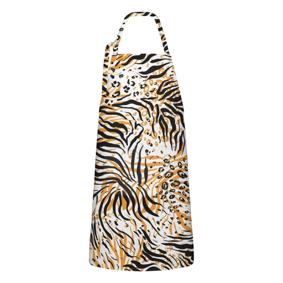 Animal Print Pattern Apron-Garden Aprons for Women with Pockets-Cotton Linen Waterproof Kitchen Cooking Gardening Aprons Adjustable for Kitchen,Cooking,BBQ and Salon 33x27 Inch