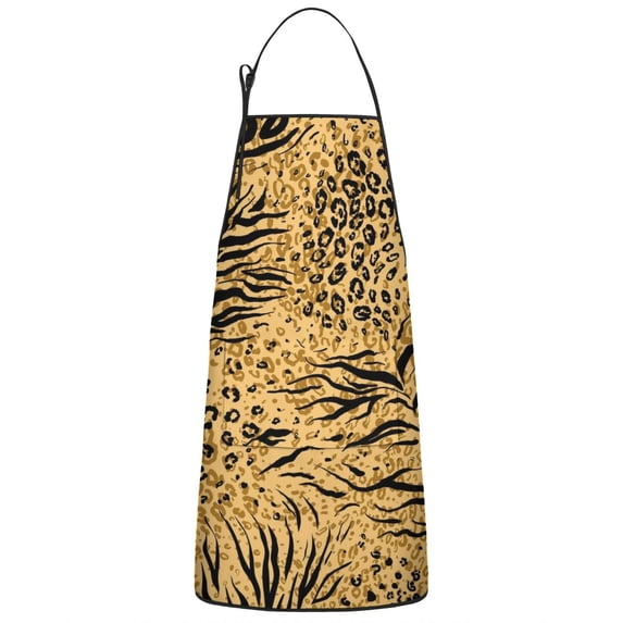 Animal Print Pattern Apron-Garden Aprons for Women with Pockets-Cotton Linen Waterproof Kitchen Cooking Gardening Aprons Adjustable for Kitchen,Cooking,BBQ and Salon 33x27 Inch