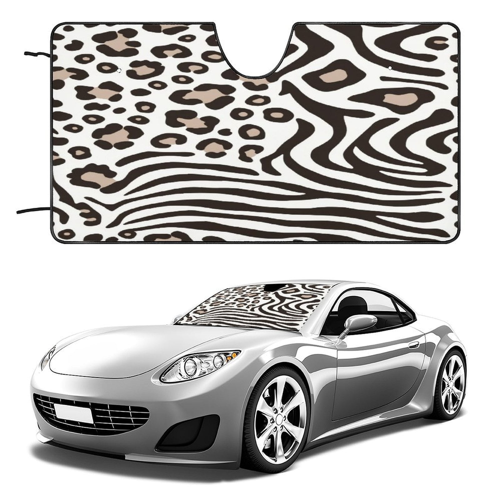 Bulldog Tuxedo Pattern Print Car Sun Shade main image 1