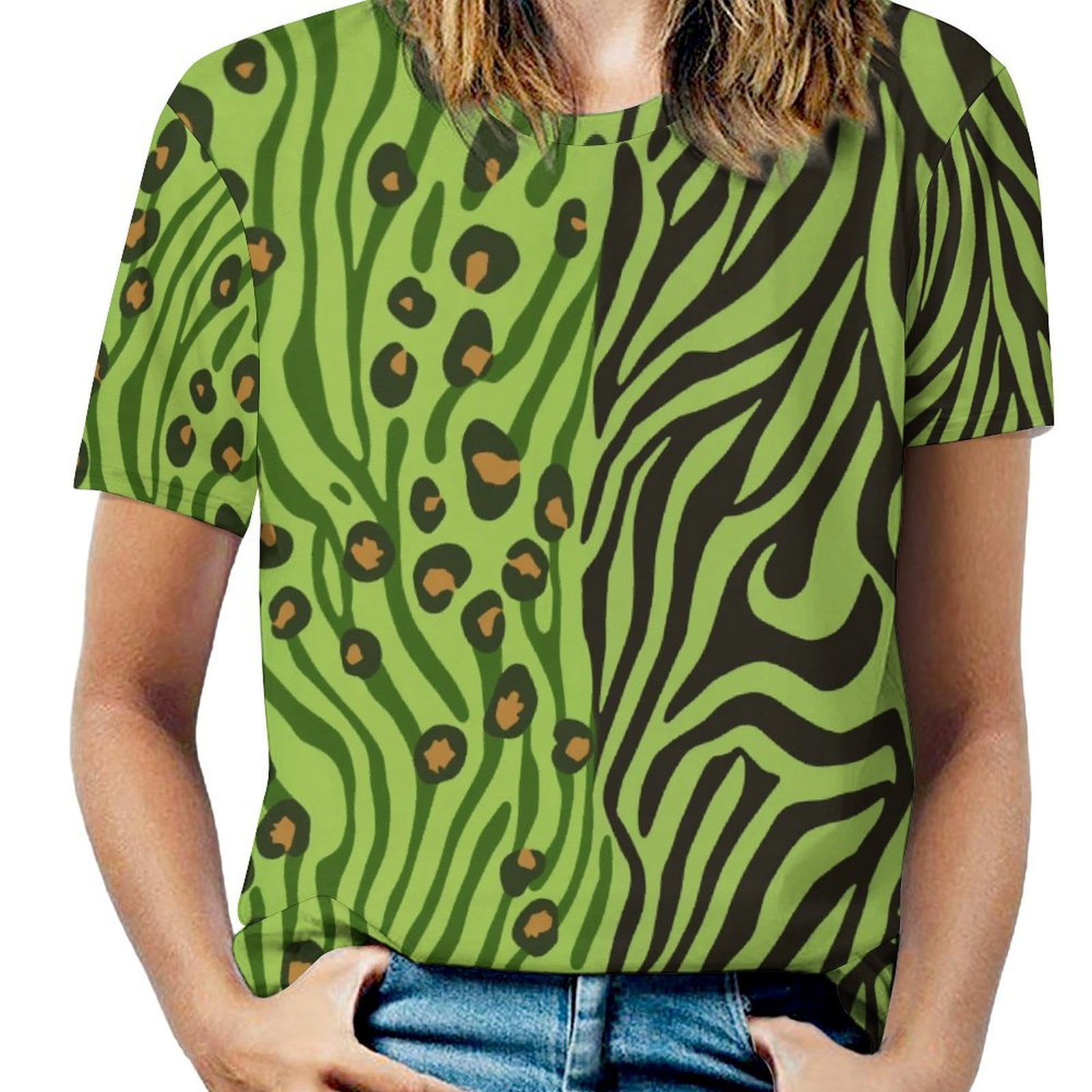 Animal Print Pattern Design T Shirts Streetwear TShirt Female