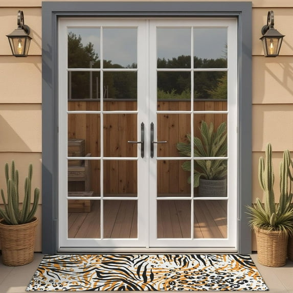 Animal Print Pattern Door Rugs,Washable Non Slip Door Mats Indoor,Decorative Door Mats,Entry Mat Indoor for Entrance,Bedroom,Kitchen,Bathroom,16"x47"