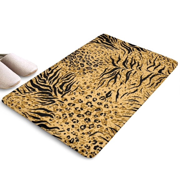 Animal Print Pattern Flannel Non Slip Door Rugs,Washable Door Mats Indoor,Decorative Door Mats,Dirt-Resistant and Absorbent Doormat for Entrance,Bedroom,Kitchen,Bathroom,23.5x16in(60x40cm)