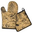 thumbnail image 1 of Animal Print Pattern Kitchen Oven Mitt and Pot Holder Sets 2 Pcs for Baking, Cooking and Grilling, Heat Resistant Up To 392 °F, 1 of 7