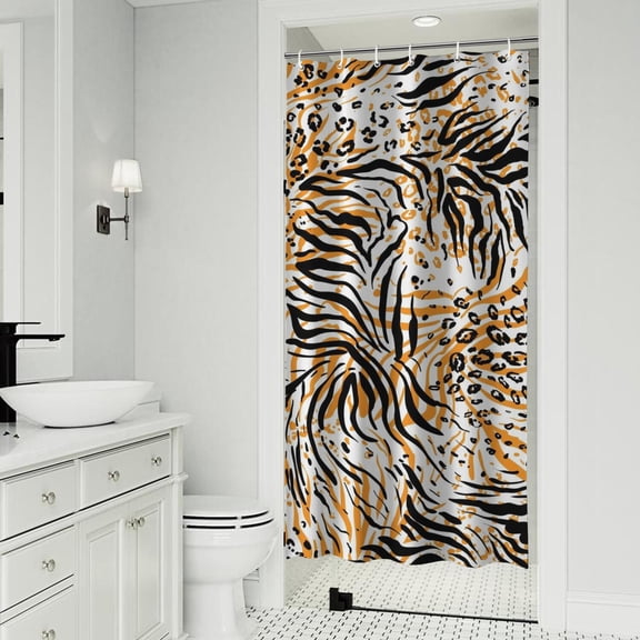 Animal Print Pattern Shower Curtain 36"x72" ,Bathroom Decorative Shower Curtains Set with 12 Hooks,Modern Waterproof Washable Shower Curtain