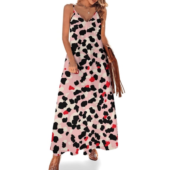 Animal Print Patterns Design Sleeveless Dress Woman Fashion Long Dresses Women's Summer Suit Dress 2025