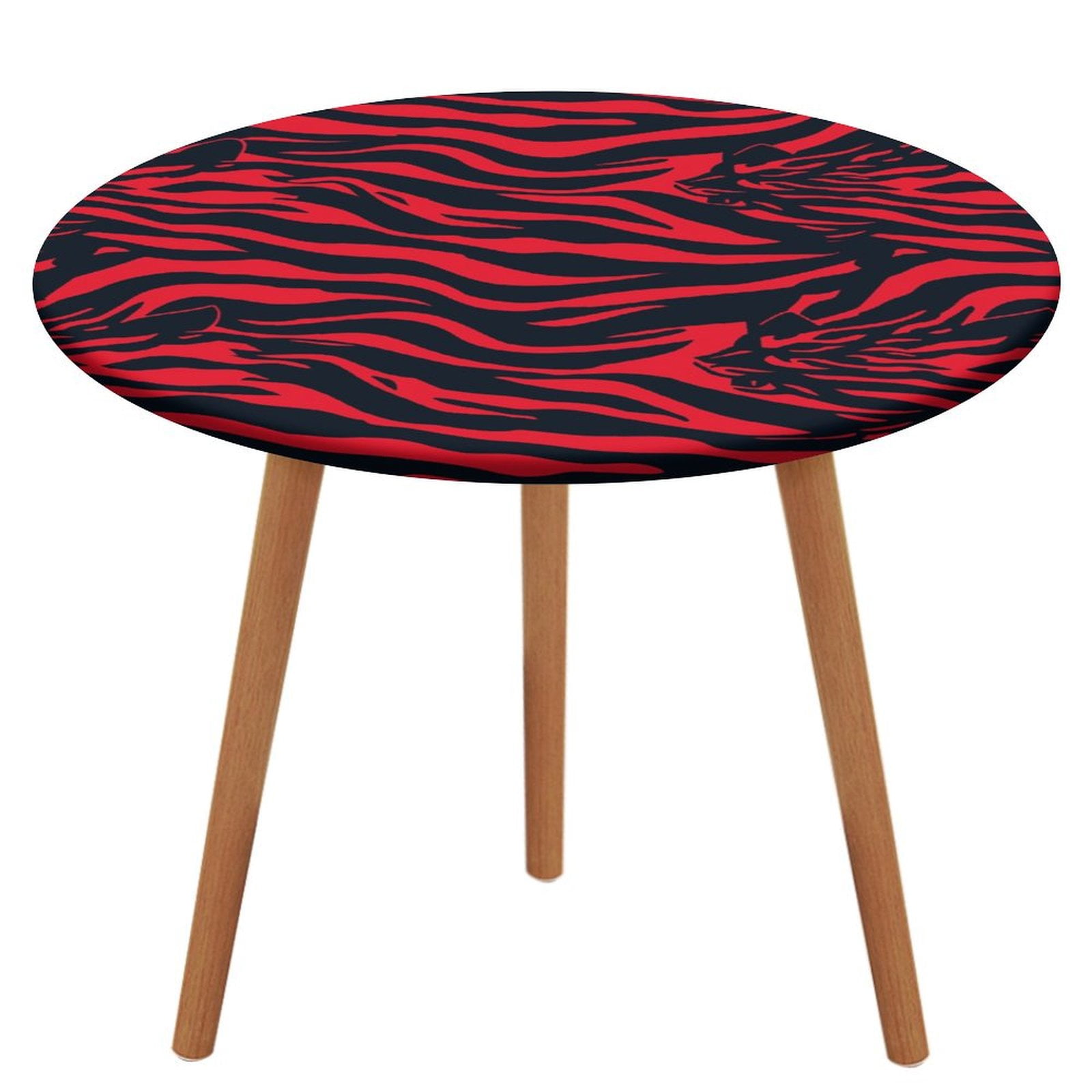 Animal Print Patterns Round Fitted Tablecloth with Backing Elastic Edge ...