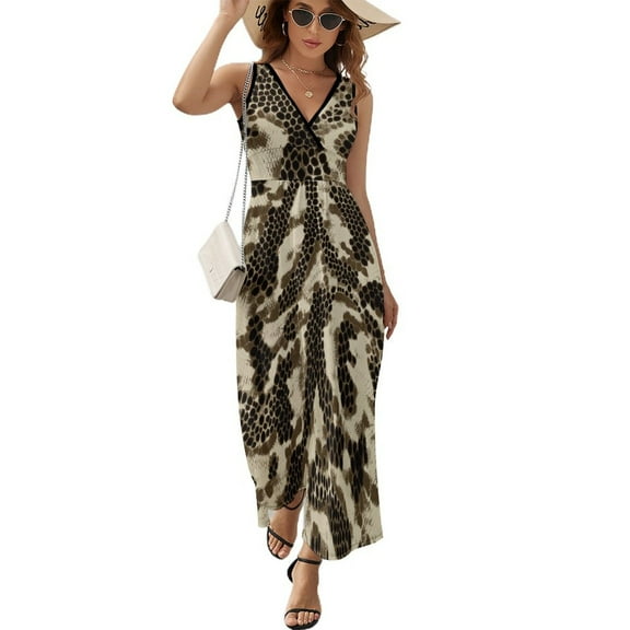 Animal Print Patterns Sleeveless Dress Female Clothing Dress Women Summer 2025 Dress