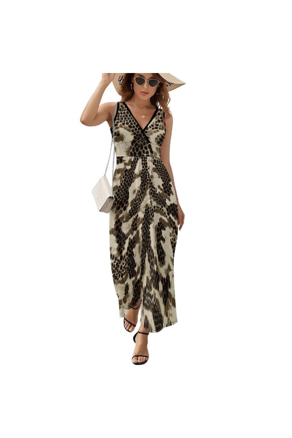 Animal Print Patterns Sleeveless Dress Female Clothing Dress Women Summer 2025 Dress