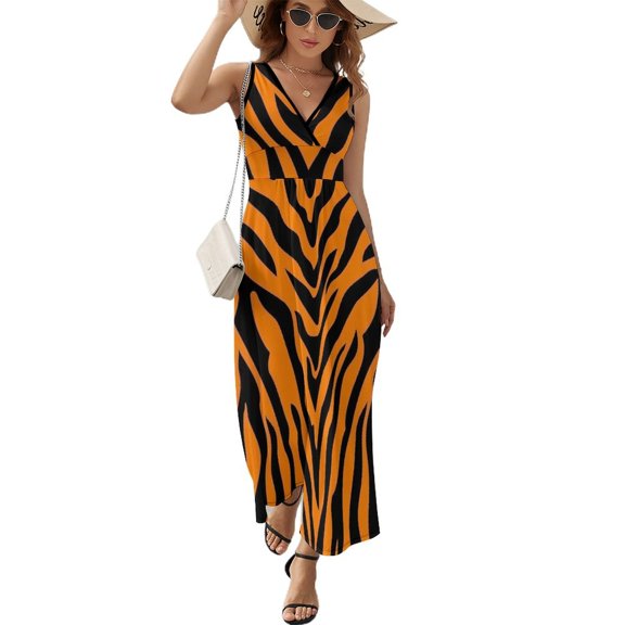 Animal Print Patterns Sleeveless Dress Female Clothing Dress Women Summer 2025 Dress
