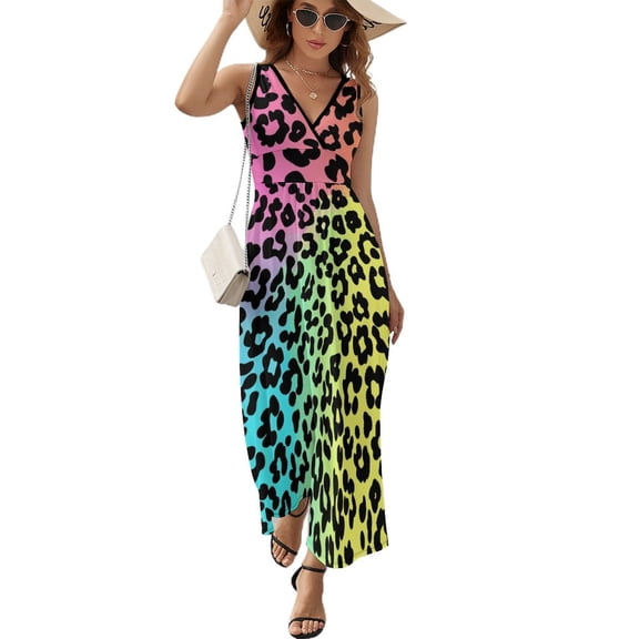 Animal Print Patterns Sleeveless Dress Female Clothing Dress Women Summer 2025 Dress