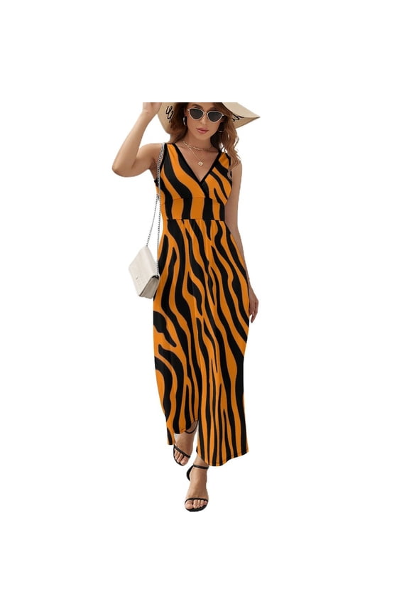 Animal Print Patterns Sleeveless Dress Female Clothing Dress Women Summer 2025 Dress