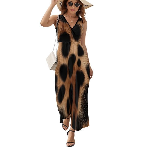 Animal Print Patterns Sleeveless Dress Female Clothing Dress Women Summer 2025 Dress